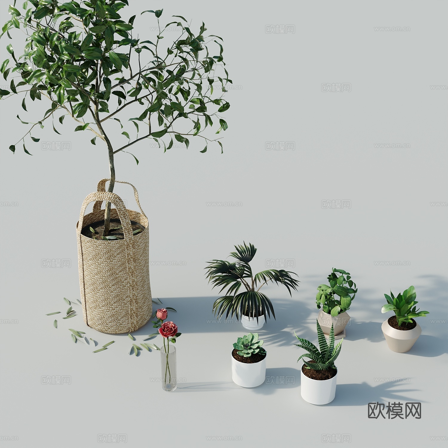 绿植花箱盆栽3d模型