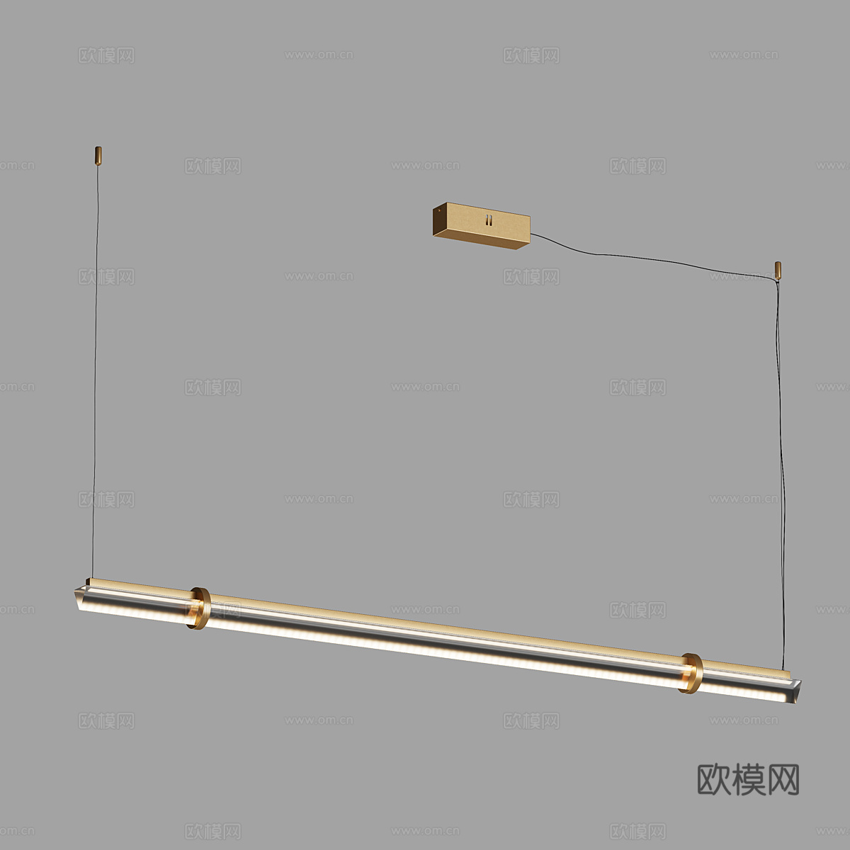 现代轻奢极简条形吊灯3d模型
