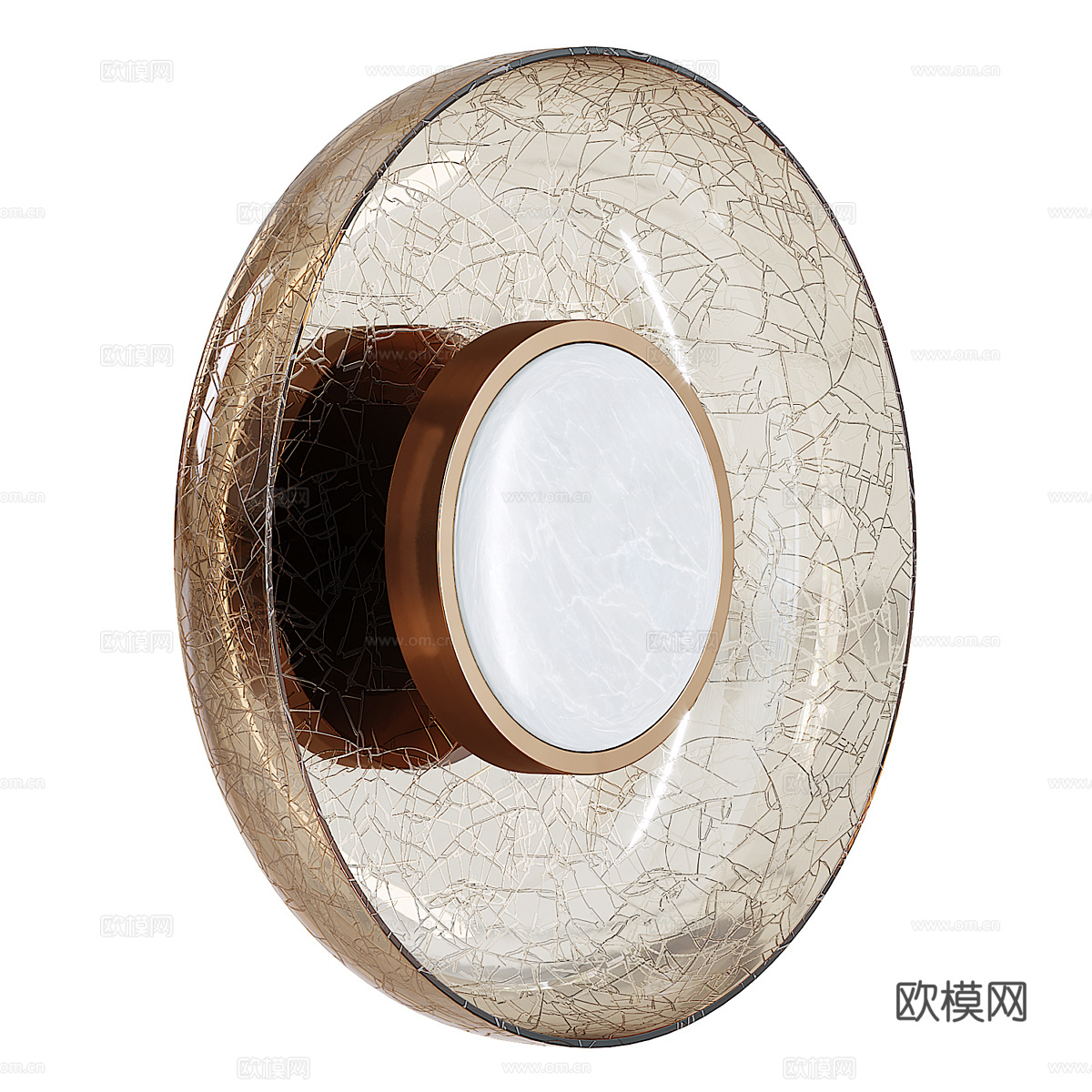 现代轻奢圆盘玻璃壁灯3d模型