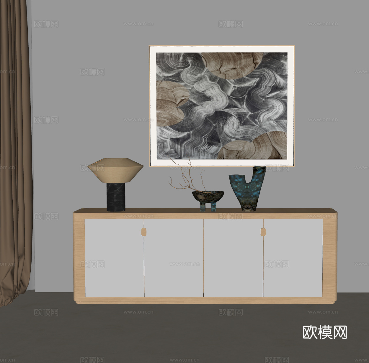 现代玄关柜 边柜 意式边柜 轻奢柜子 柜子 餐边柜su模型