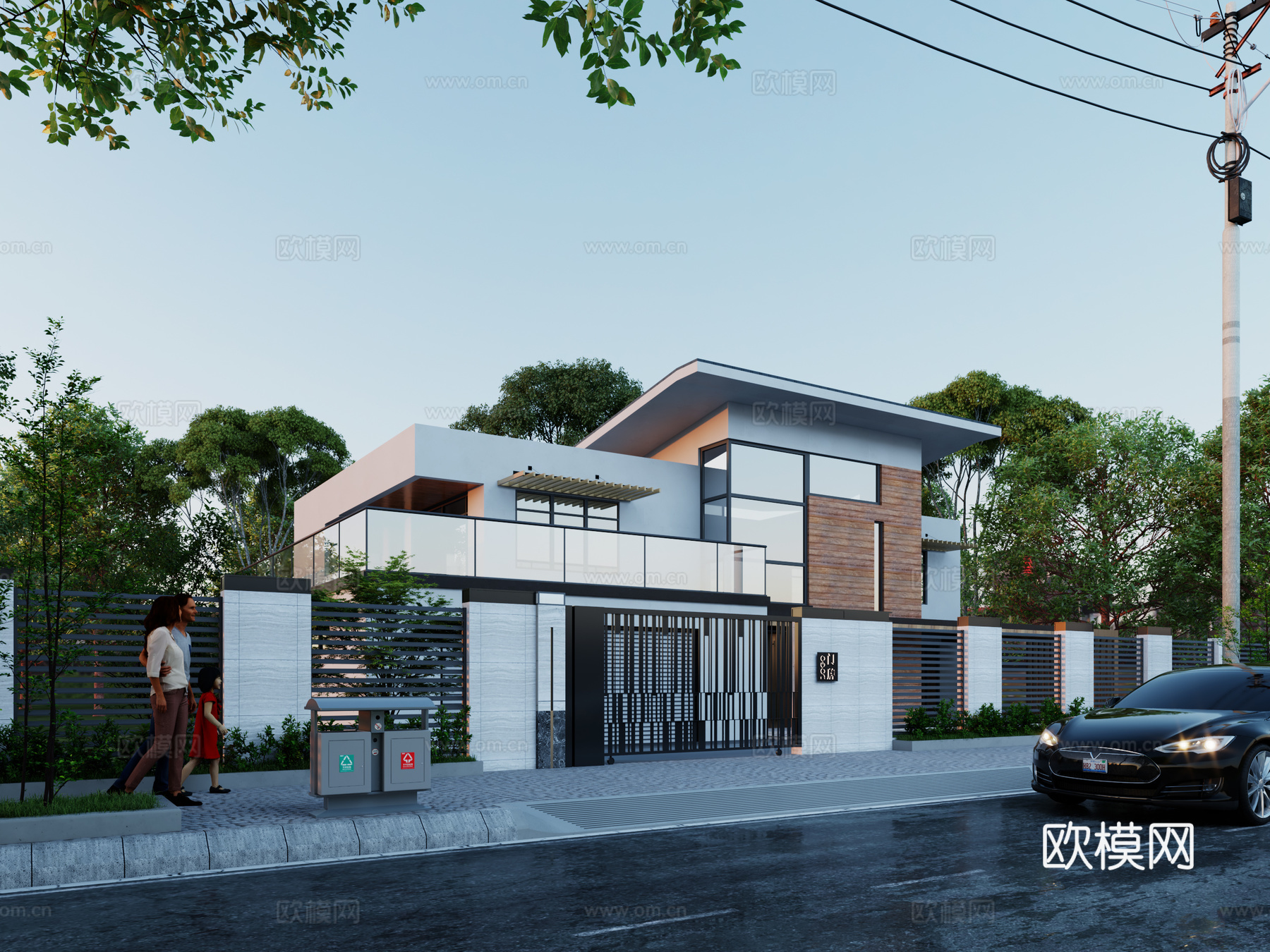 现代别墅 现代独栋别墅 现代自建房3d模型