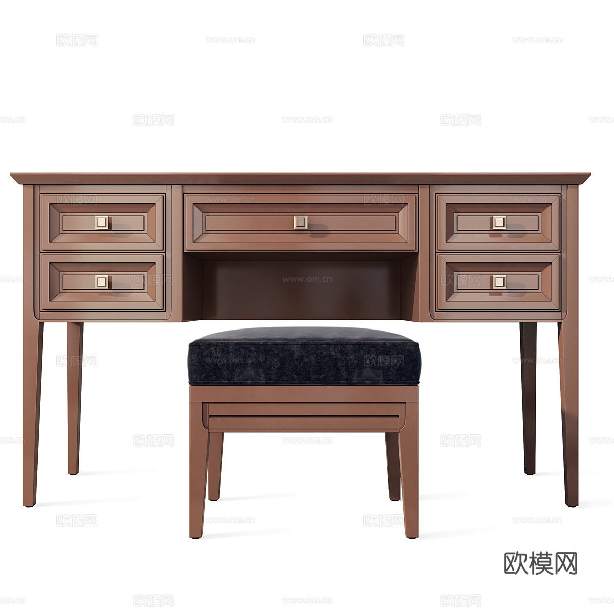 美式简约梳妆台3d模型-Pic-4