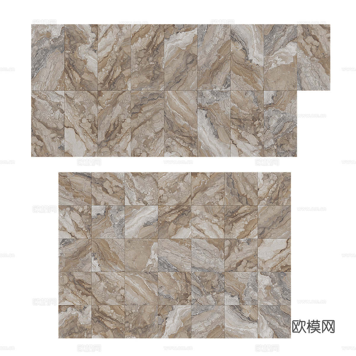 现代轻奢大理石瓷砖 岩板 PU石材3d模型