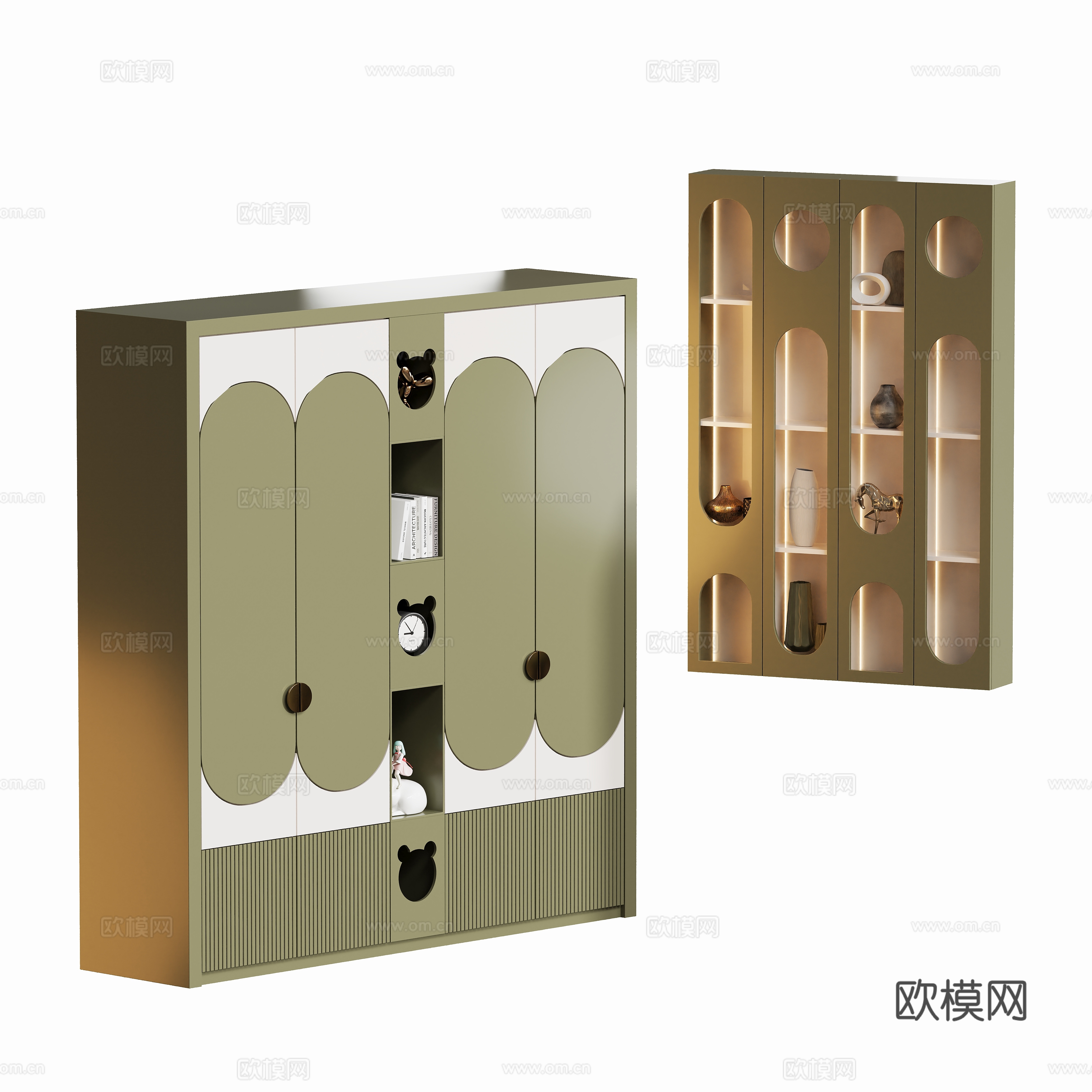 现代儿童烤漆衣柜su模型