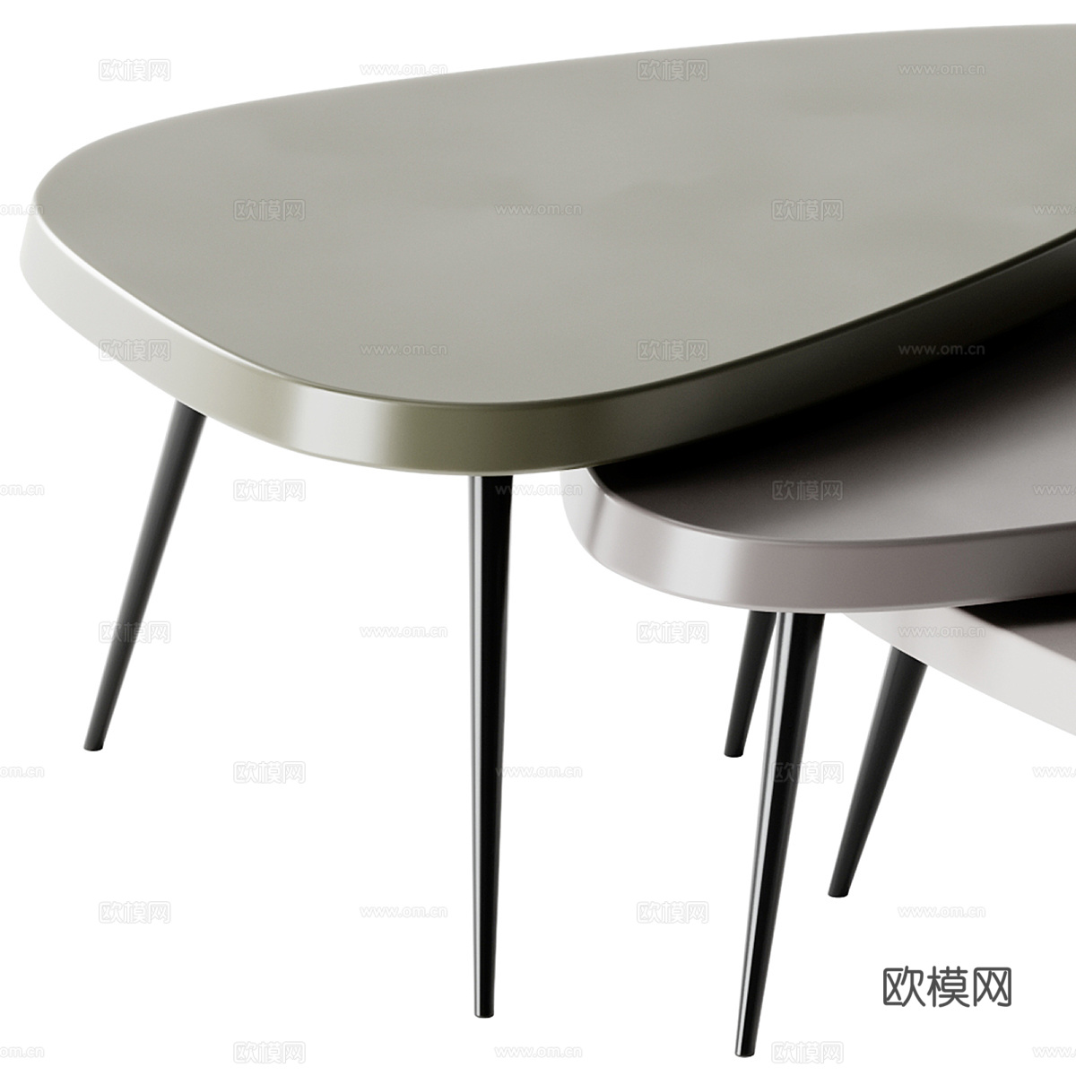 现代极简异形茶几3d模型