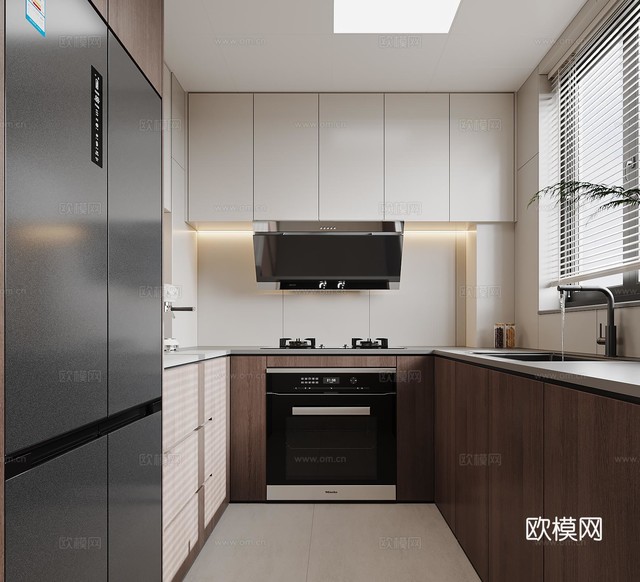 侘寂厨房3d模型下载(渲染图2)