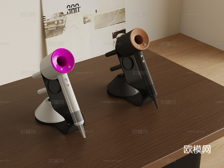 现代吹风机 电器 卫浴用品3d模型下载