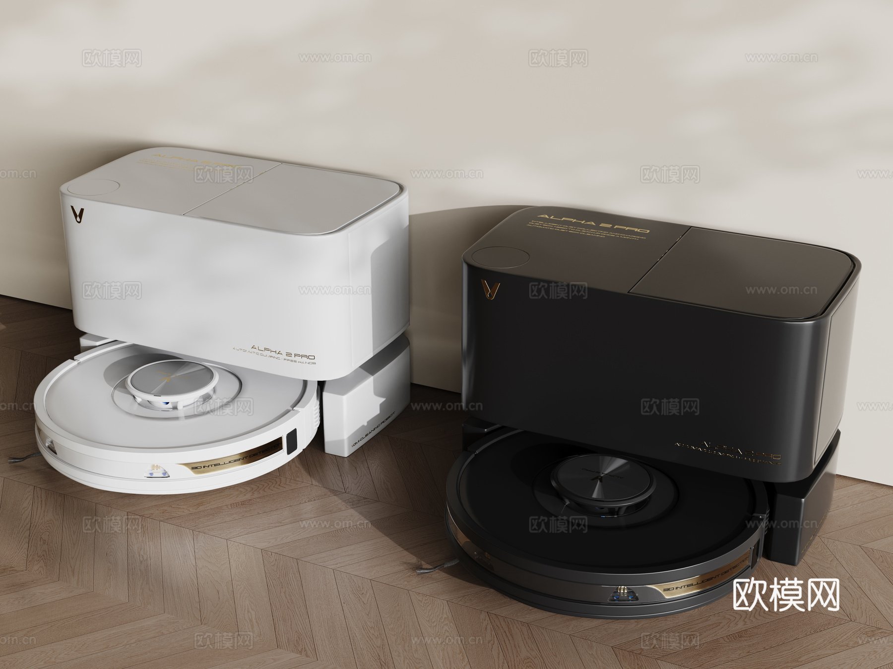 现代扫地机器人3d模型