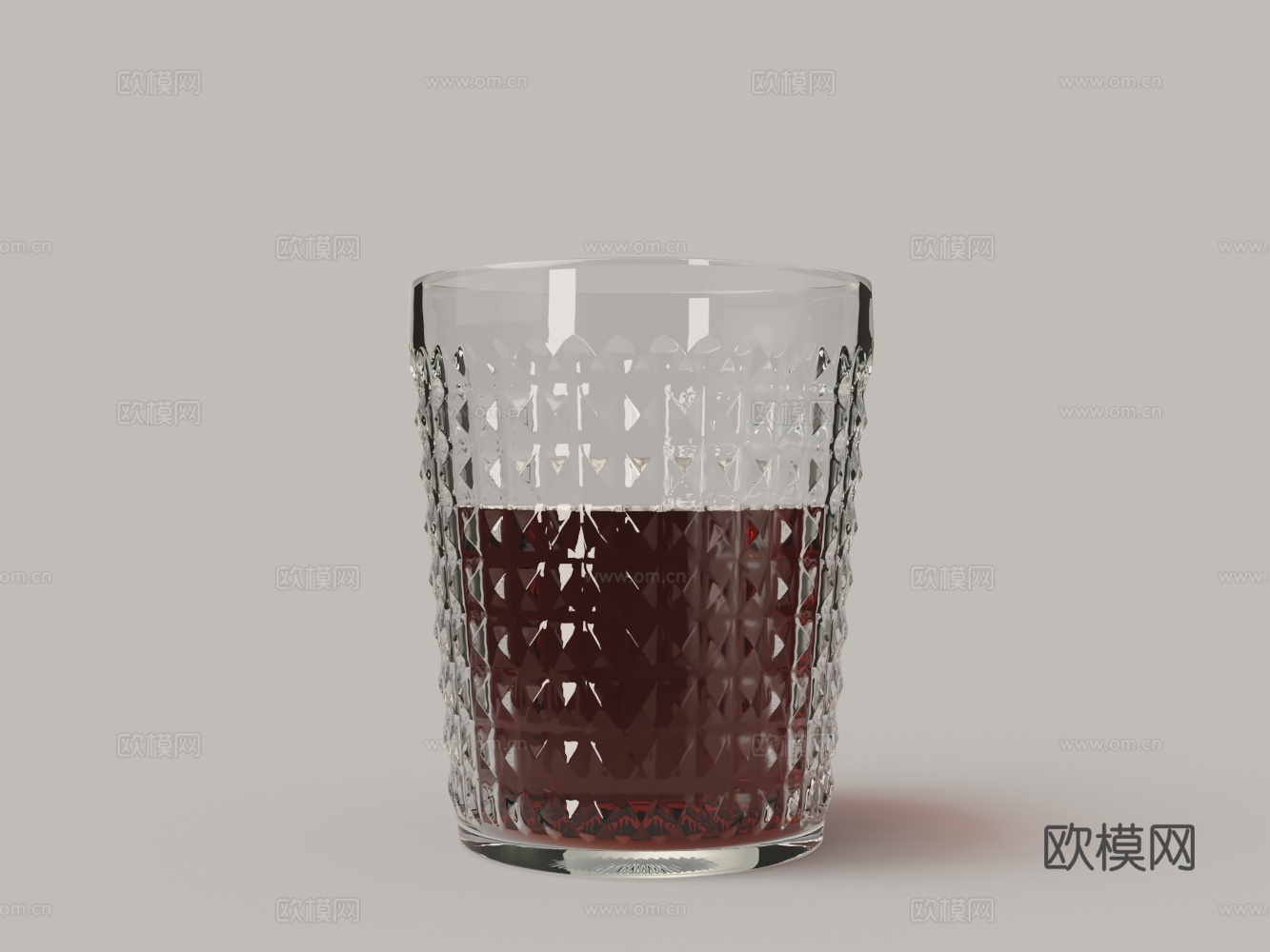 现代凹凸纹理玻璃杯 红酒杯3d模型