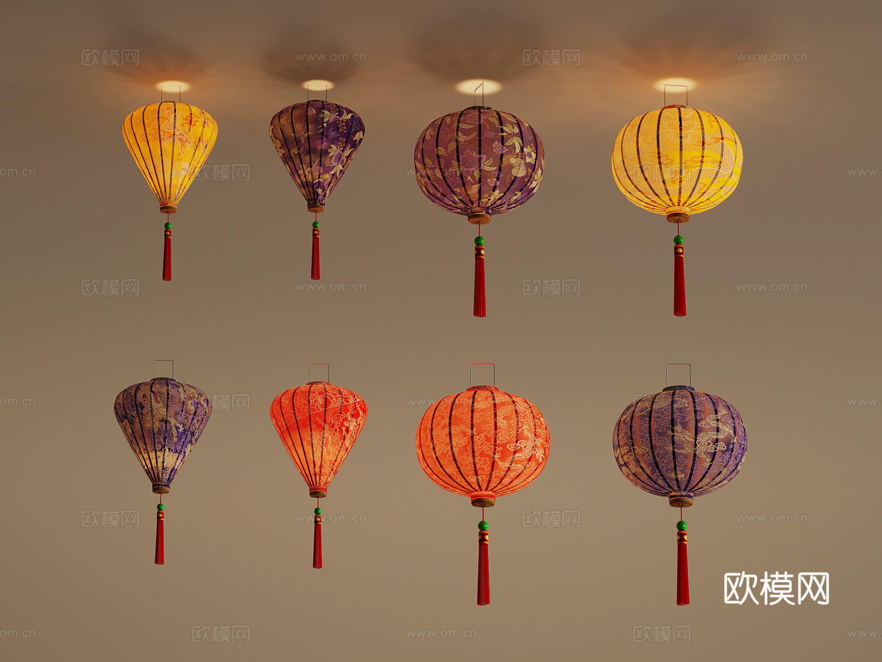 吊灯 灯笼3d模型