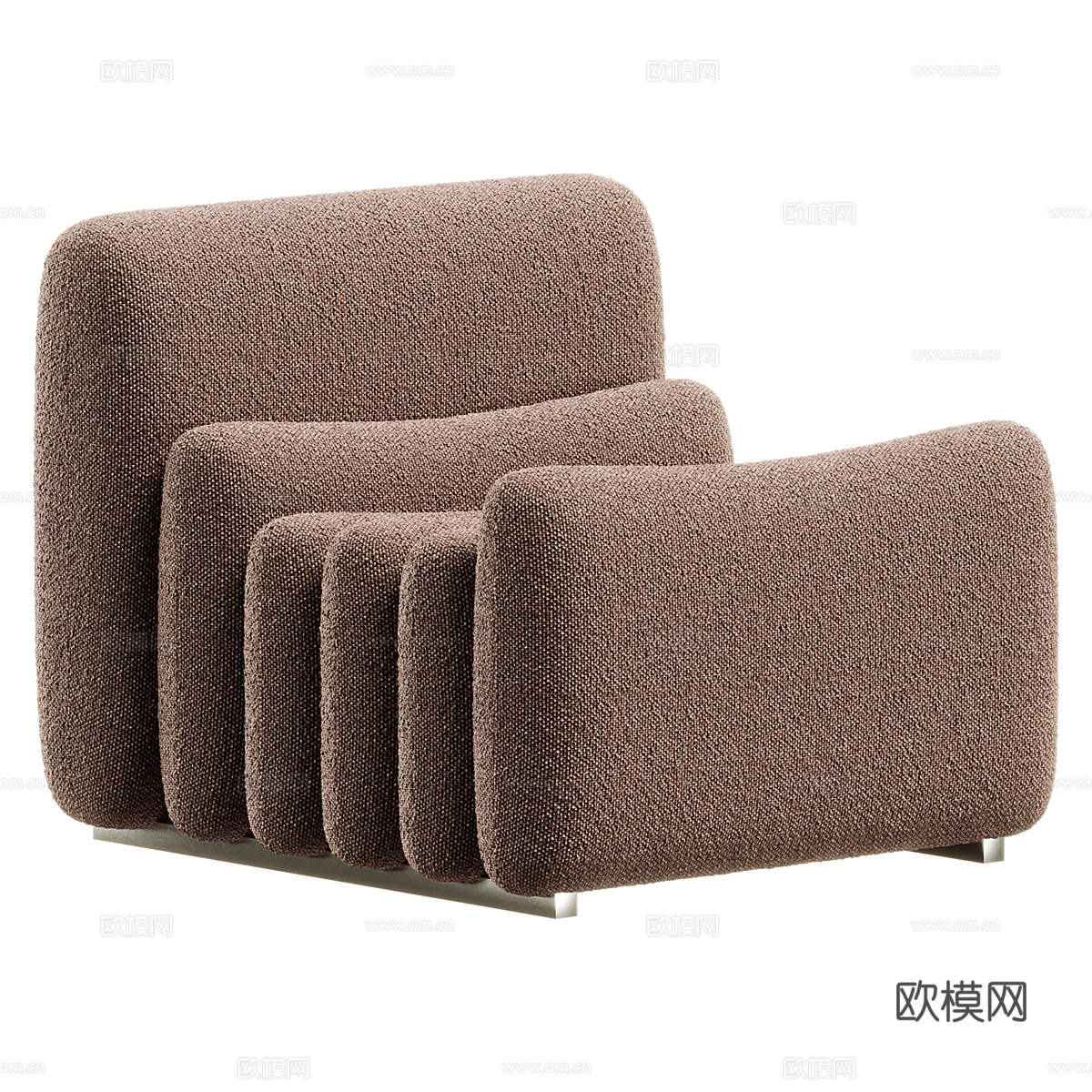 现代意式布艺沙发椅3d模型