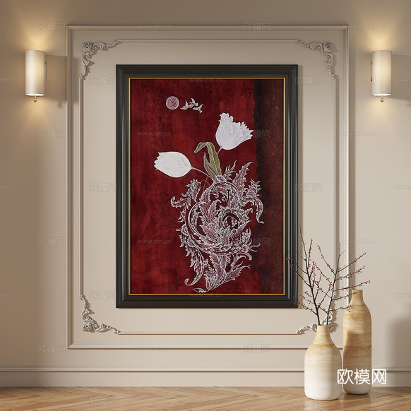 法式,现代,简约,抽象,复古,中古,轻奢,装饰画3d模型下载
