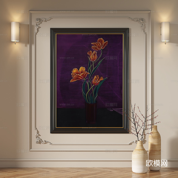 法式,现代,简约,抽象,复古,中古,轻奢,装饰画3d模型下载