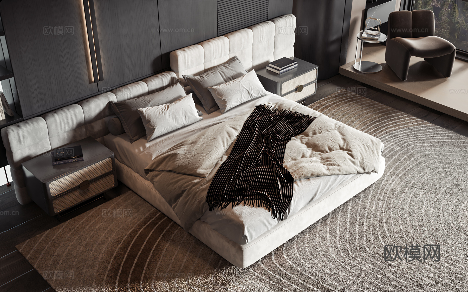 现代风格商品床3d模型