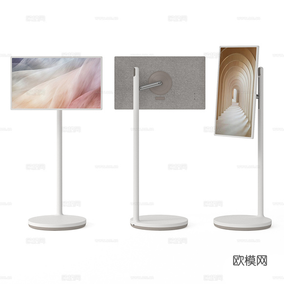 LG StanbyME 27 英寸智能触摸屏显示器3d模型下载(渲染图2)