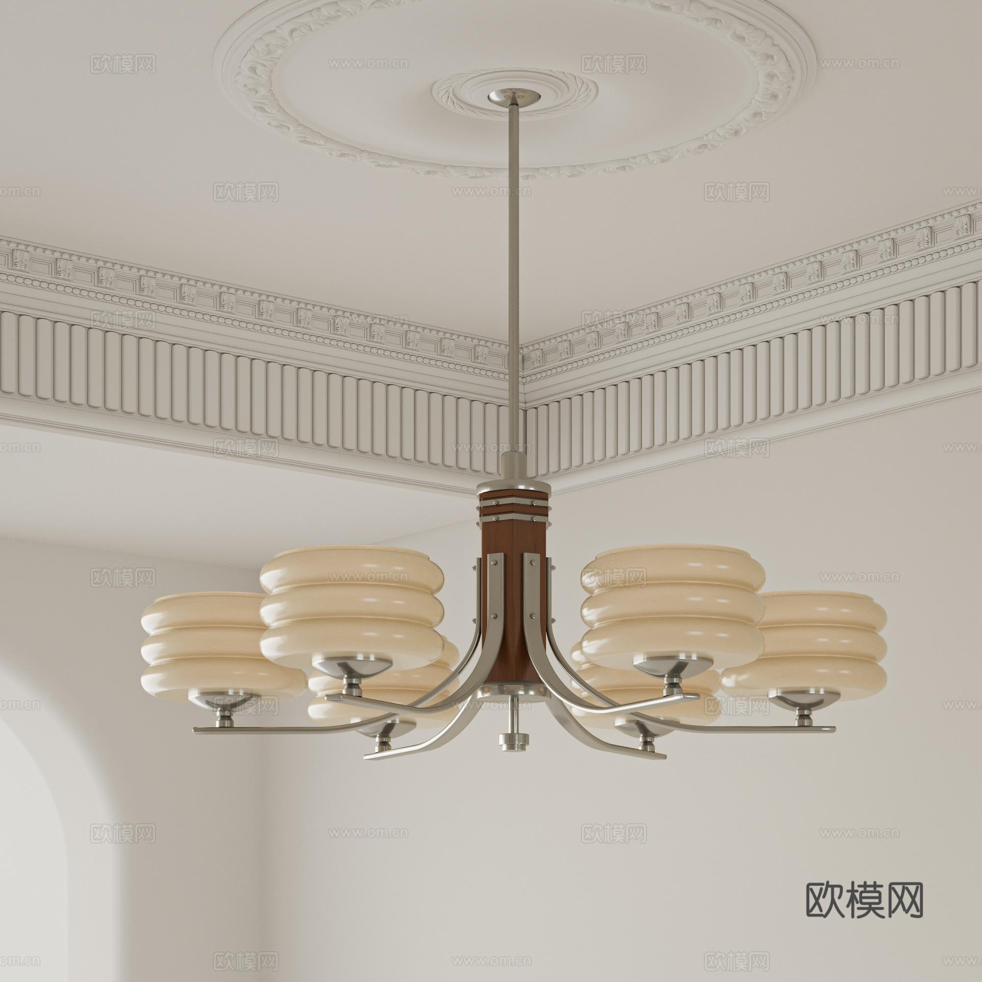 法式中古风吊灯 多头吊灯 客厅吊灯 餐厅吊灯 包豪斯吊灯3d模型