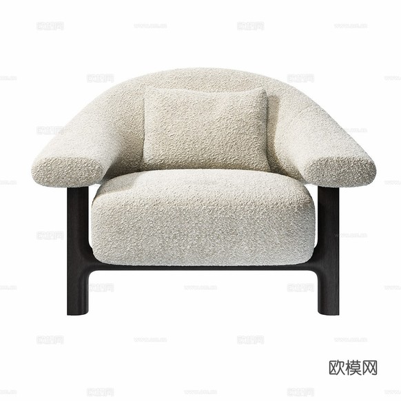 新中式布艺休闲沙发3d模型下载