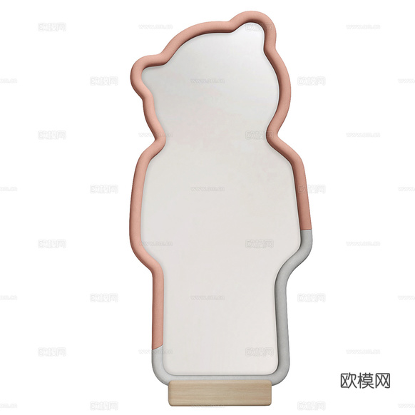 现代奶油风儿童装饰镜3d模型下载(渲染图3)