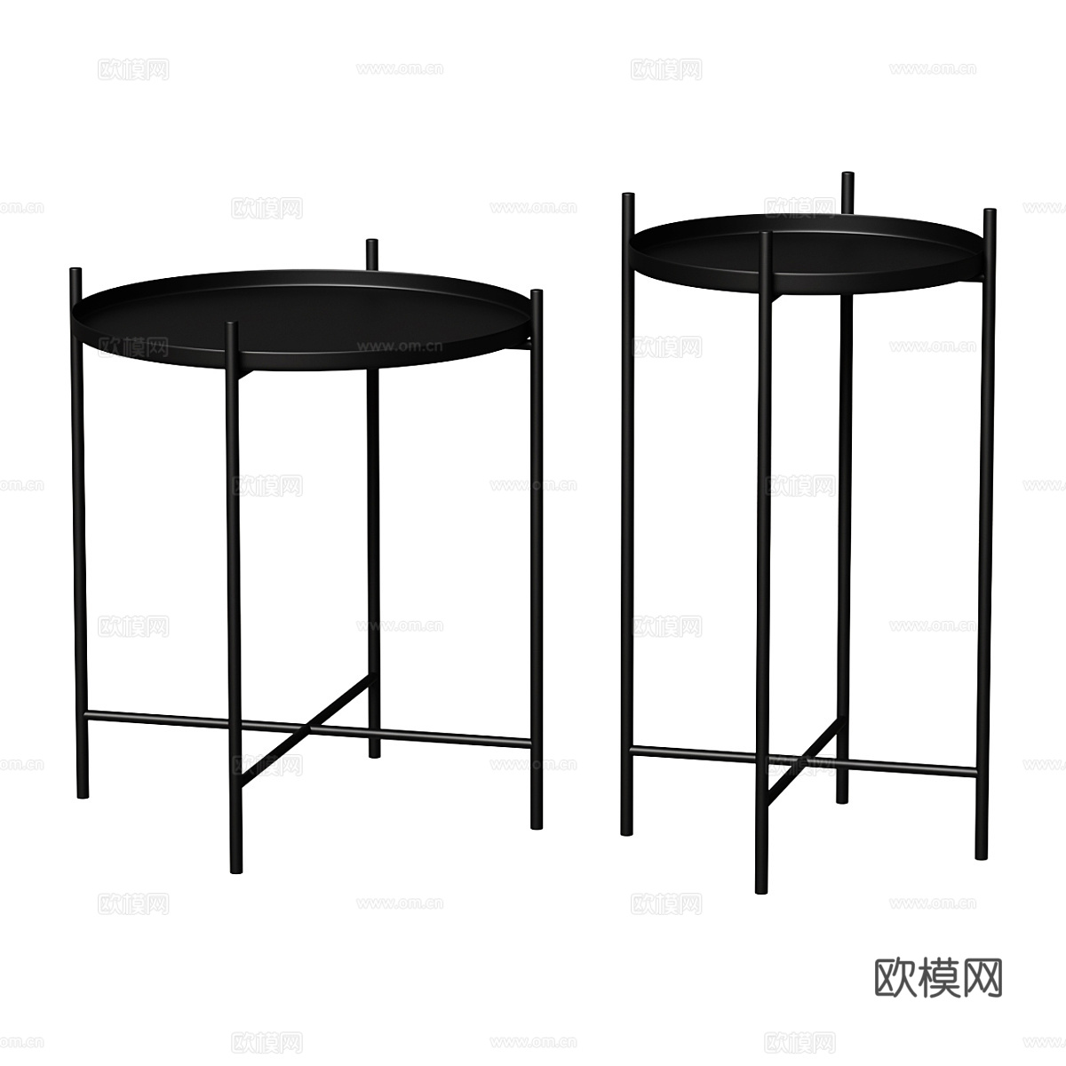 现代极简圆边几3d模型