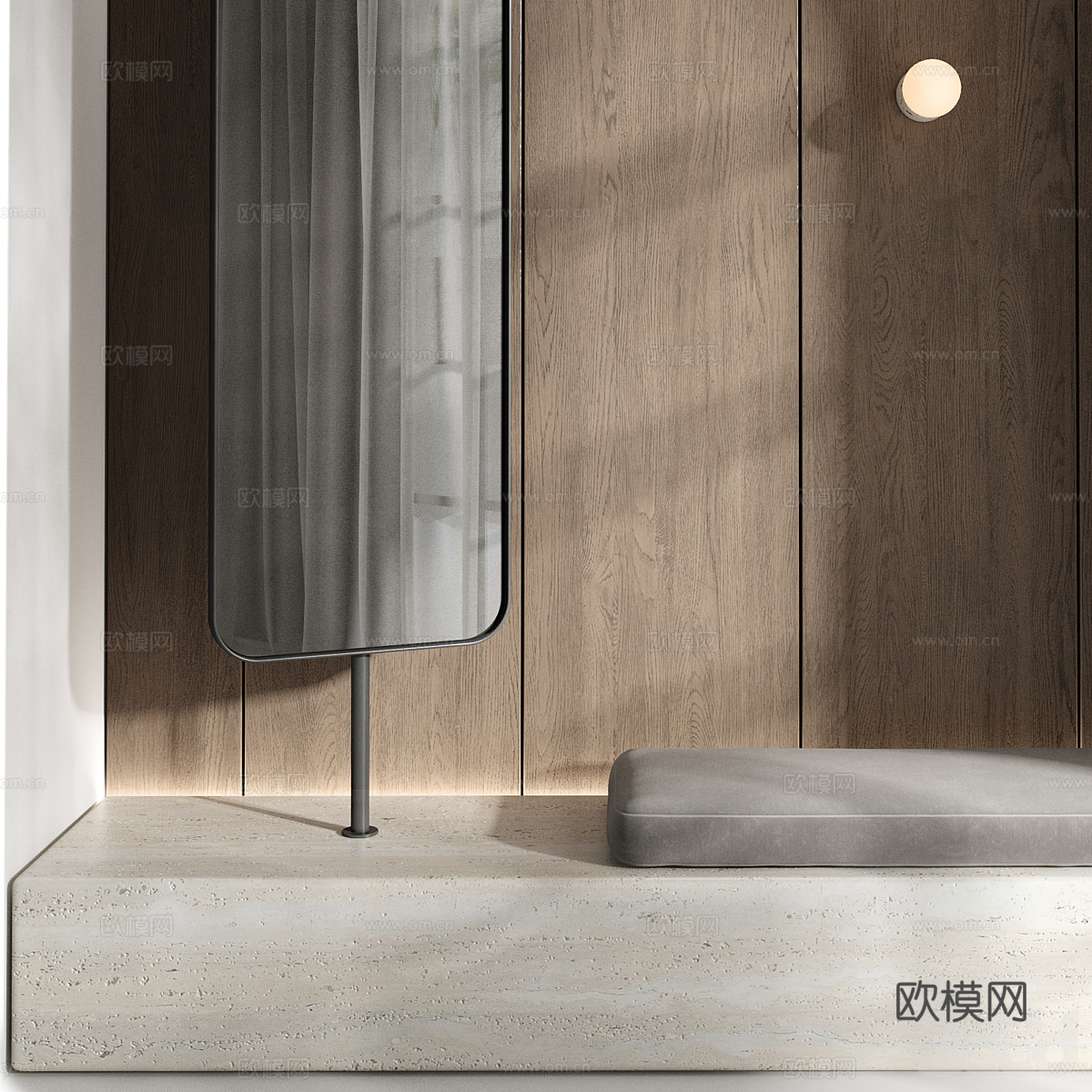 现代极简门厅换鞋凳 鞋柜3d模型