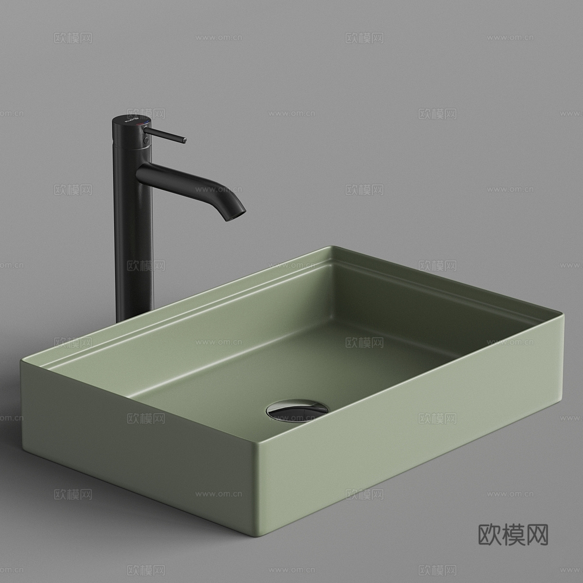 现代奶油风陶瓷台盆 洗手盆3d模型