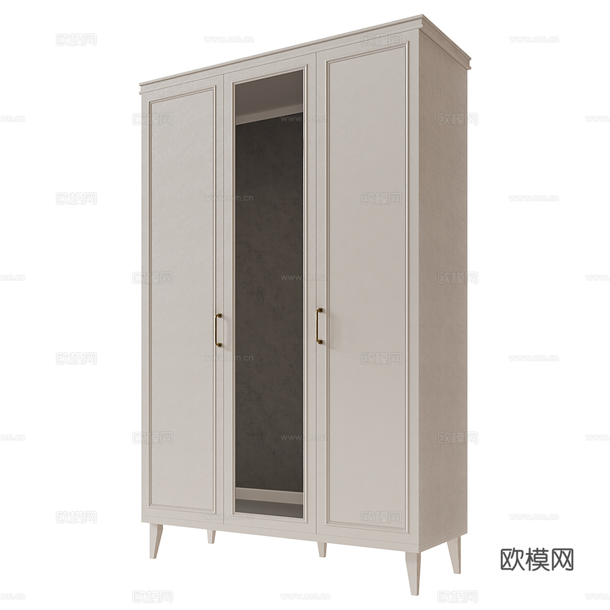 美式简约成品开门衣柜3d模型