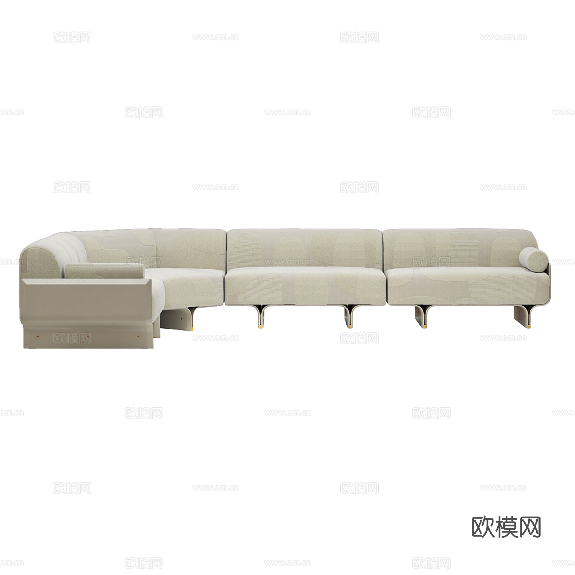 现代轻奢转角沙发3d模型