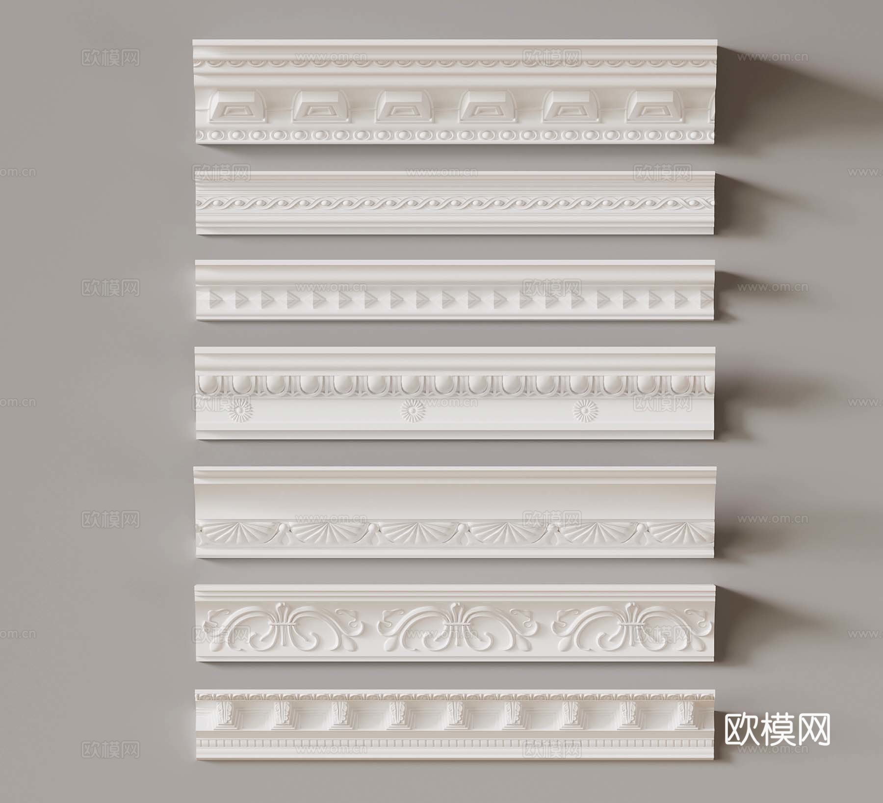 法式美式线条 石膏线3d模型