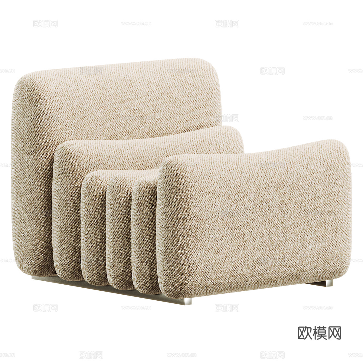 现代意式布艺沙发椅3d模型