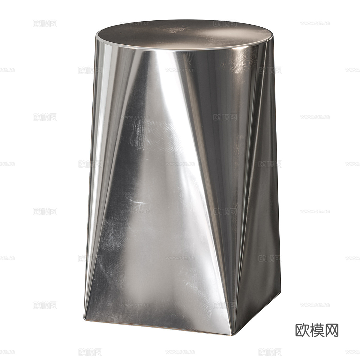 现代极简不锈钢边几3d模型