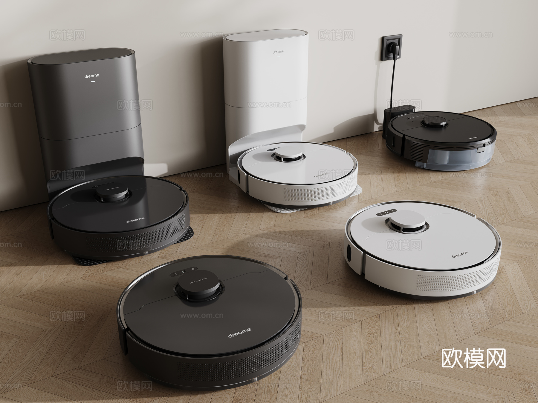 现代扫地机器人3d模型下载