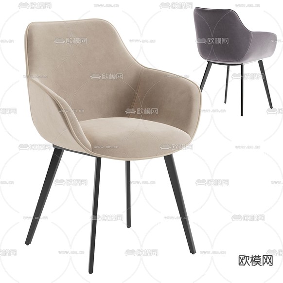 椅子 餐椅3d模型下载(渲染图2)