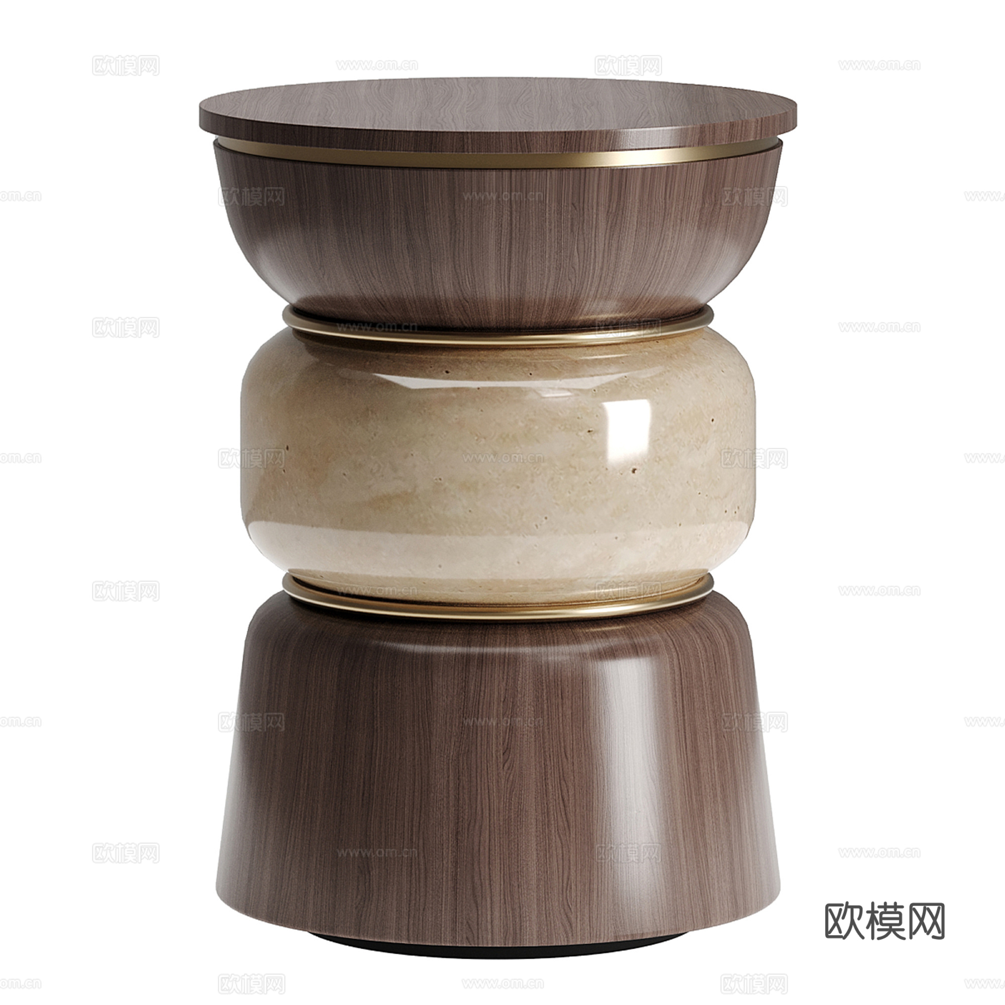 现代轻奢沙发凳 矮凳 圆凳su模型