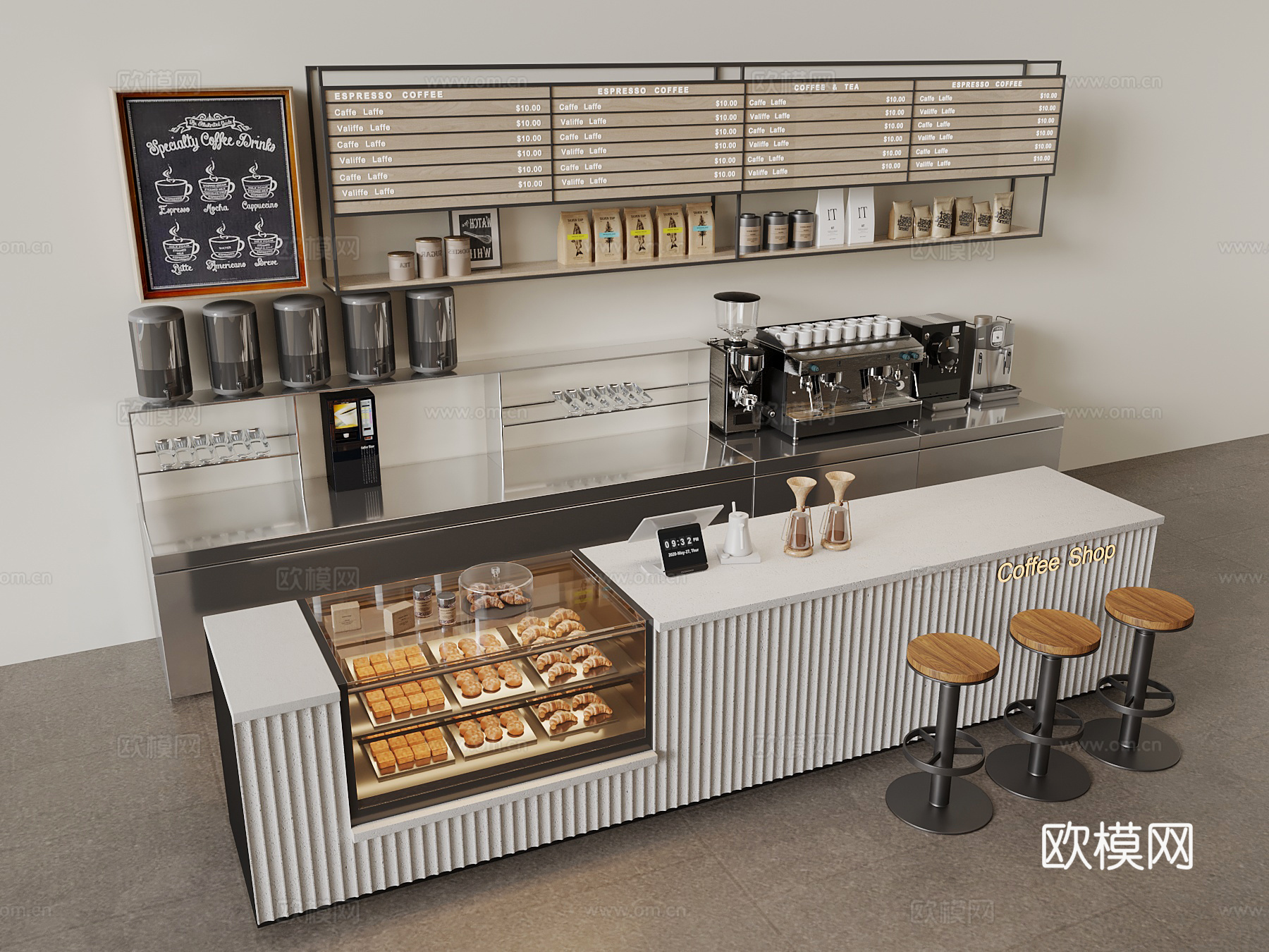 奶茶店 现代奶茶店3d模型