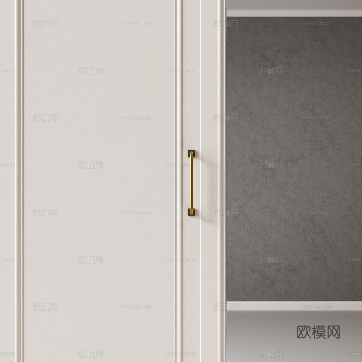 美式简约成品开门衣柜3d模型