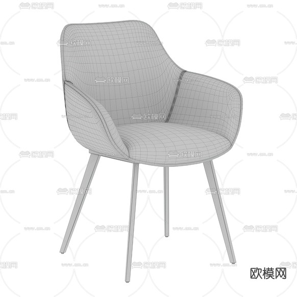 椅子 餐椅3d模型下载(渲染图3)