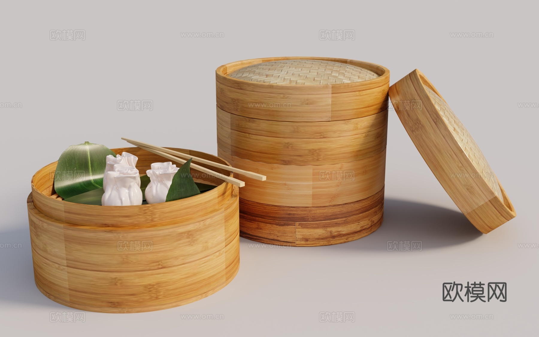 蒸笼 厨房用具3d模型