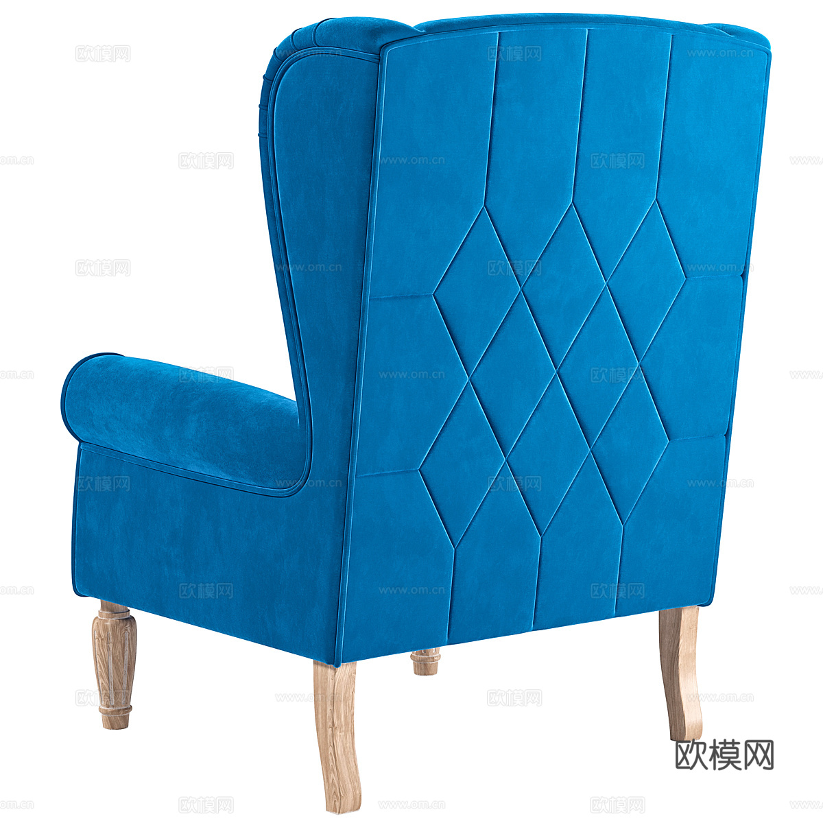 美式简约布艺扶手椅3d模型