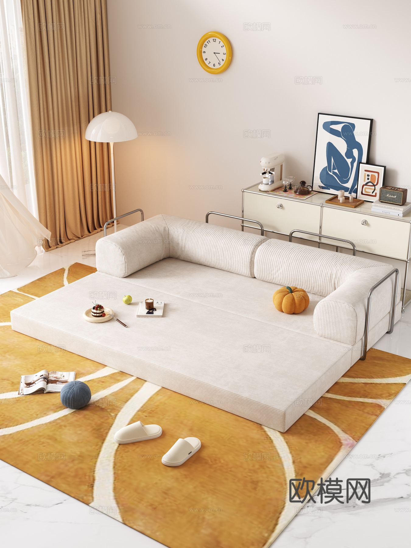 现代沙发床3d模型