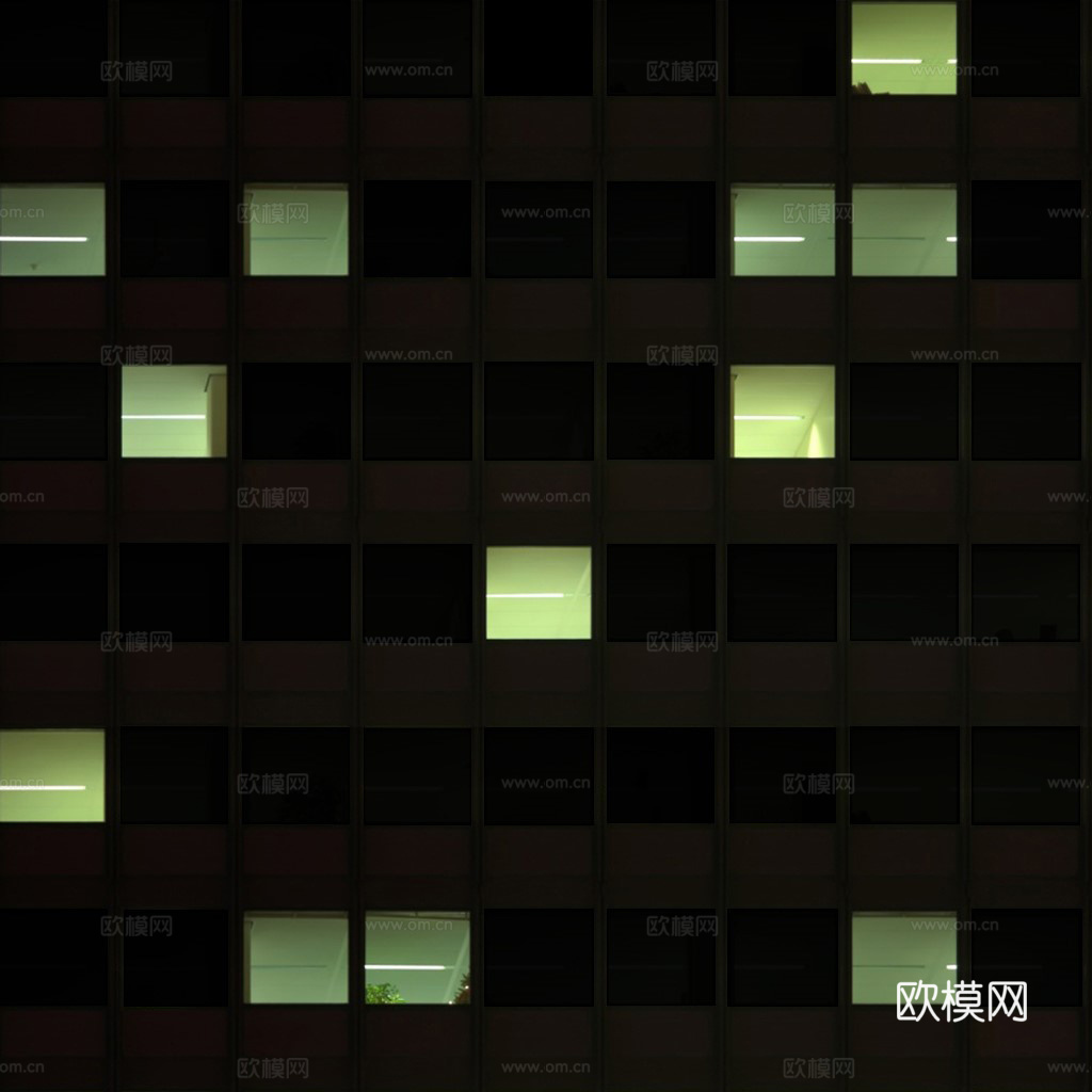 夜晚办公室窗户 外景 夜景