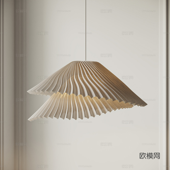 侘寂风吊灯 中古吊灯 奶油风吊灯 客厅吊灯 餐厅吊灯3d模型下载