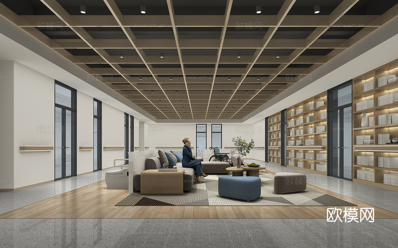 适老化辅具展示厅 现代办公空间休息区3d模型