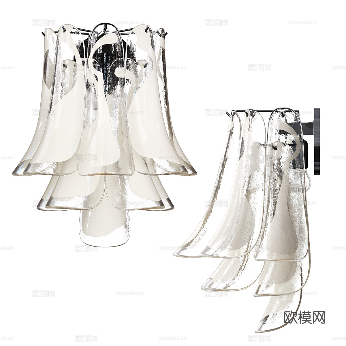 现代轻奢玻璃壁灯3d模型