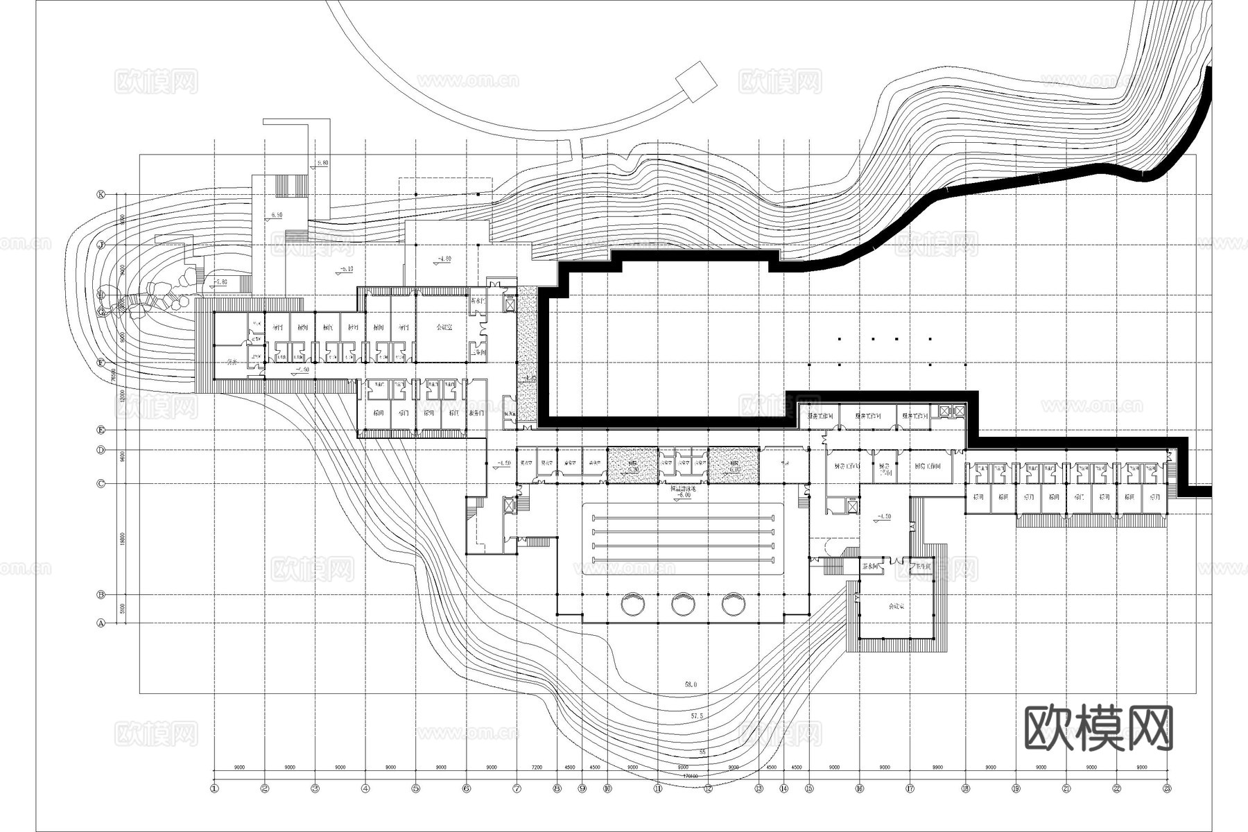 服务中心 游客服务中心 游客中心建筑 驿站 游客中心cad施工图