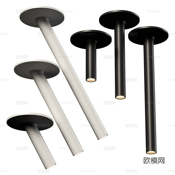现代极简射灯3d模型下载(渲染图1)