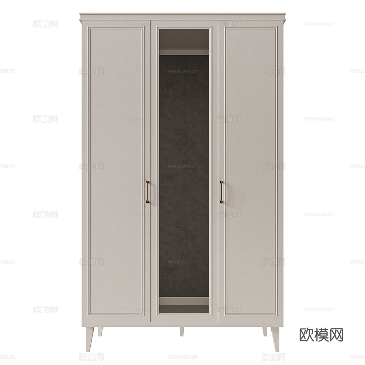 美式简约成品开门衣柜3d模型