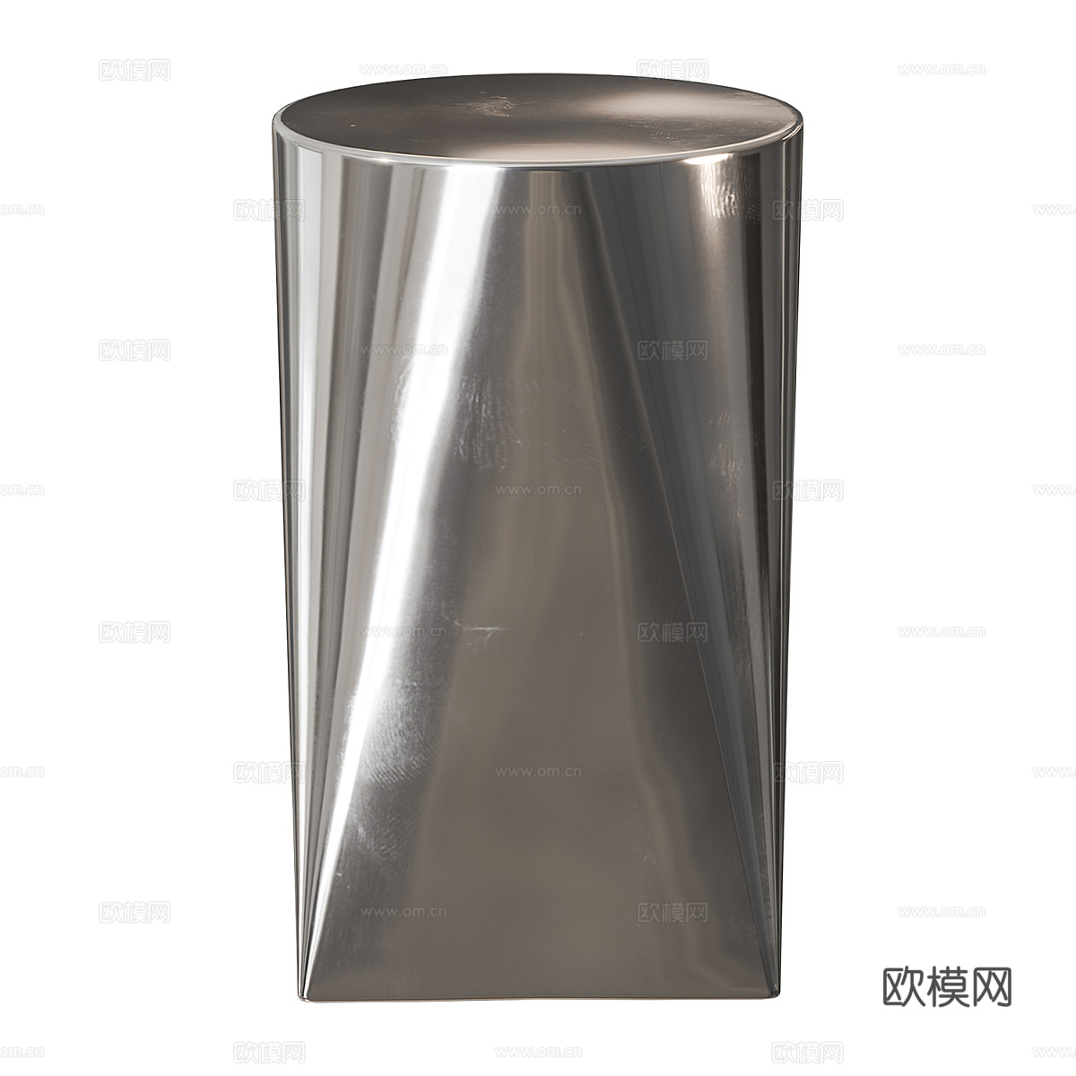 现代极简不锈钢边几3d模型