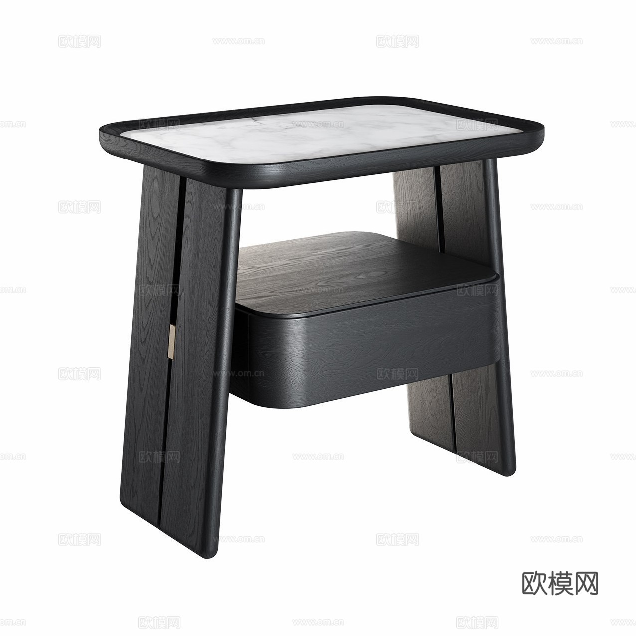 新中式实木床头柜3d模型