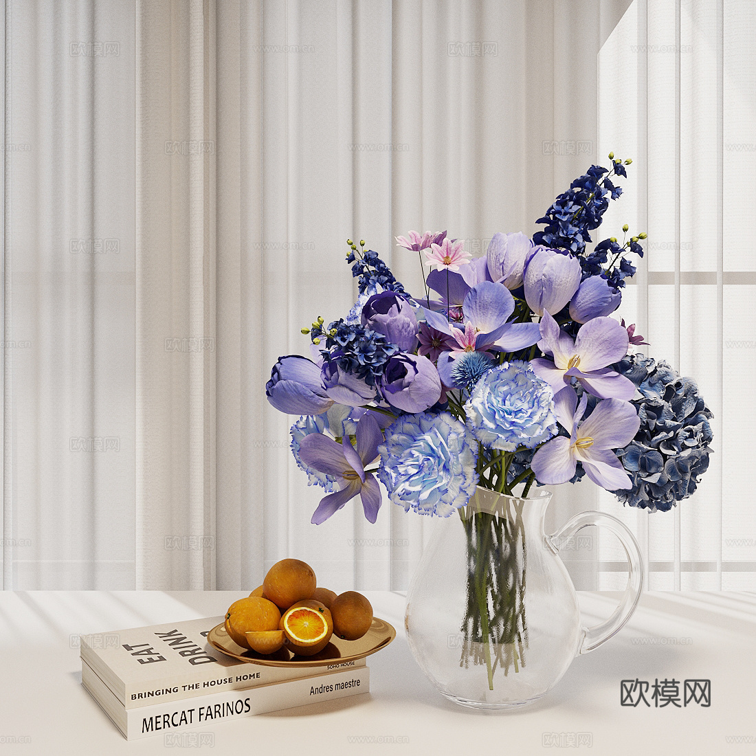 花艺摆件 花艺花瓶 插花花艺 鲜花花艺su模型