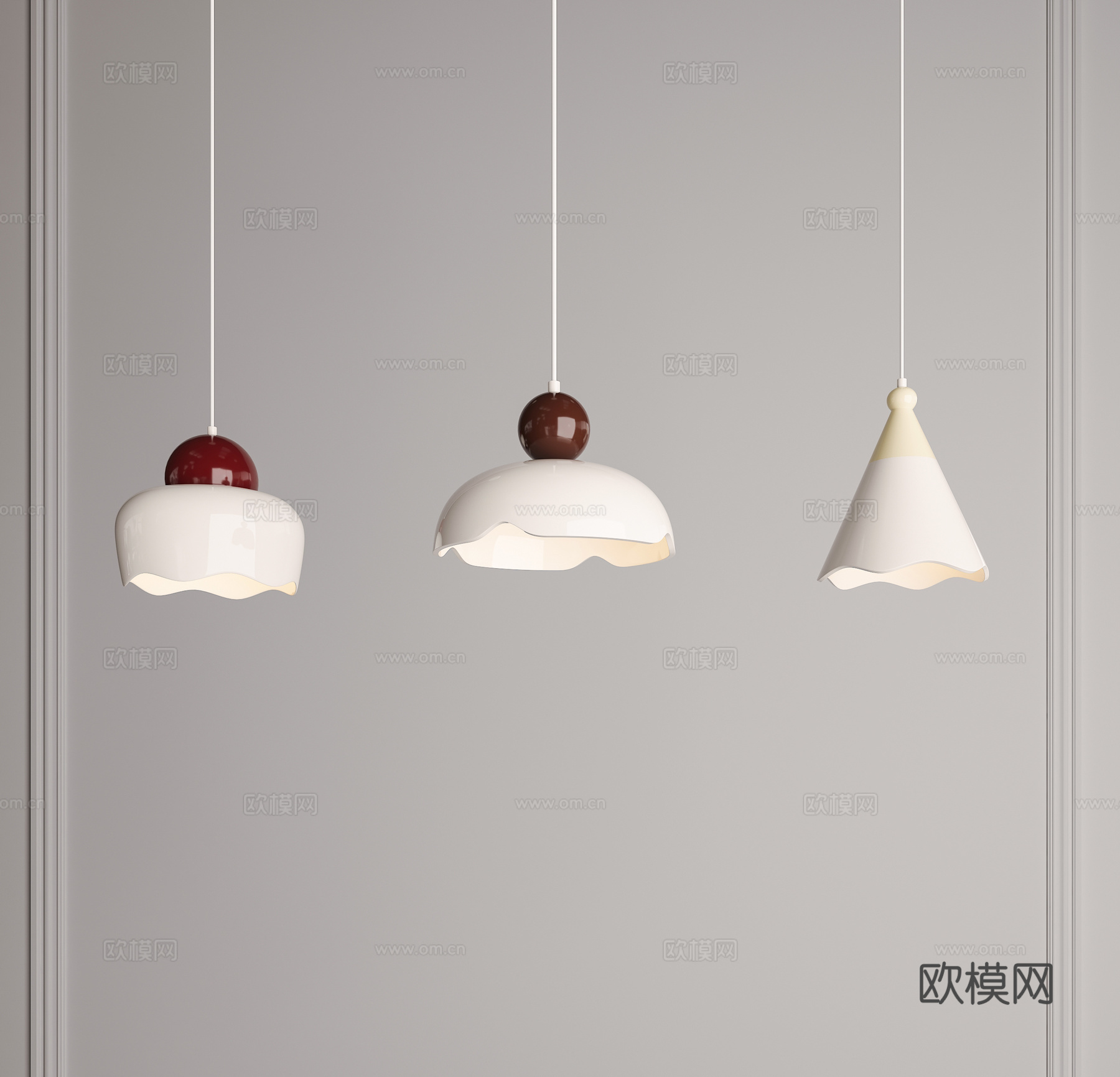 中古吊灯 奶油风吊灯 餐厅吊灯 北欧吊灯 床头吊灯 小吊灯3d模型